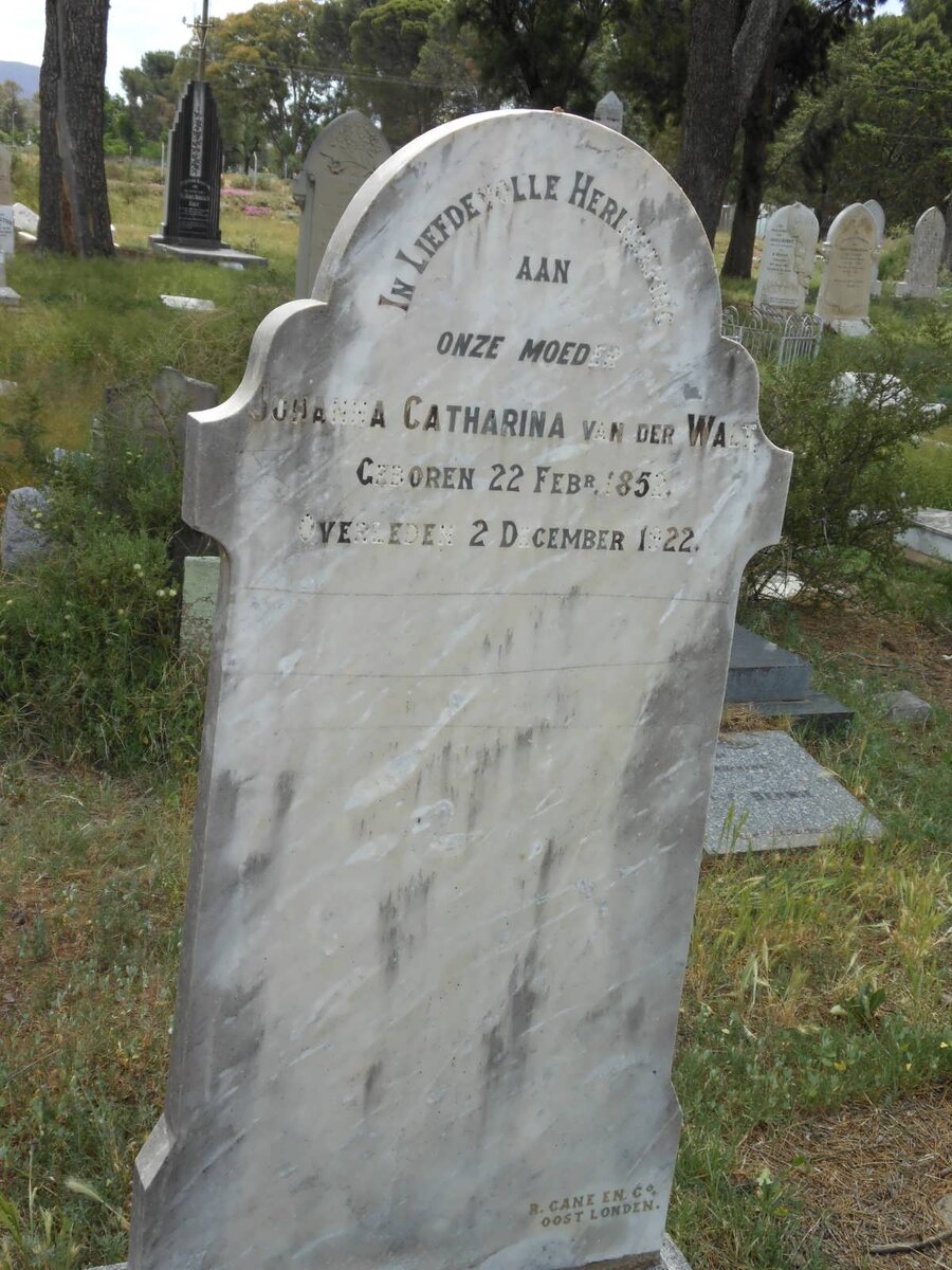 WALT Johanna Catharina, van der 1852-1922