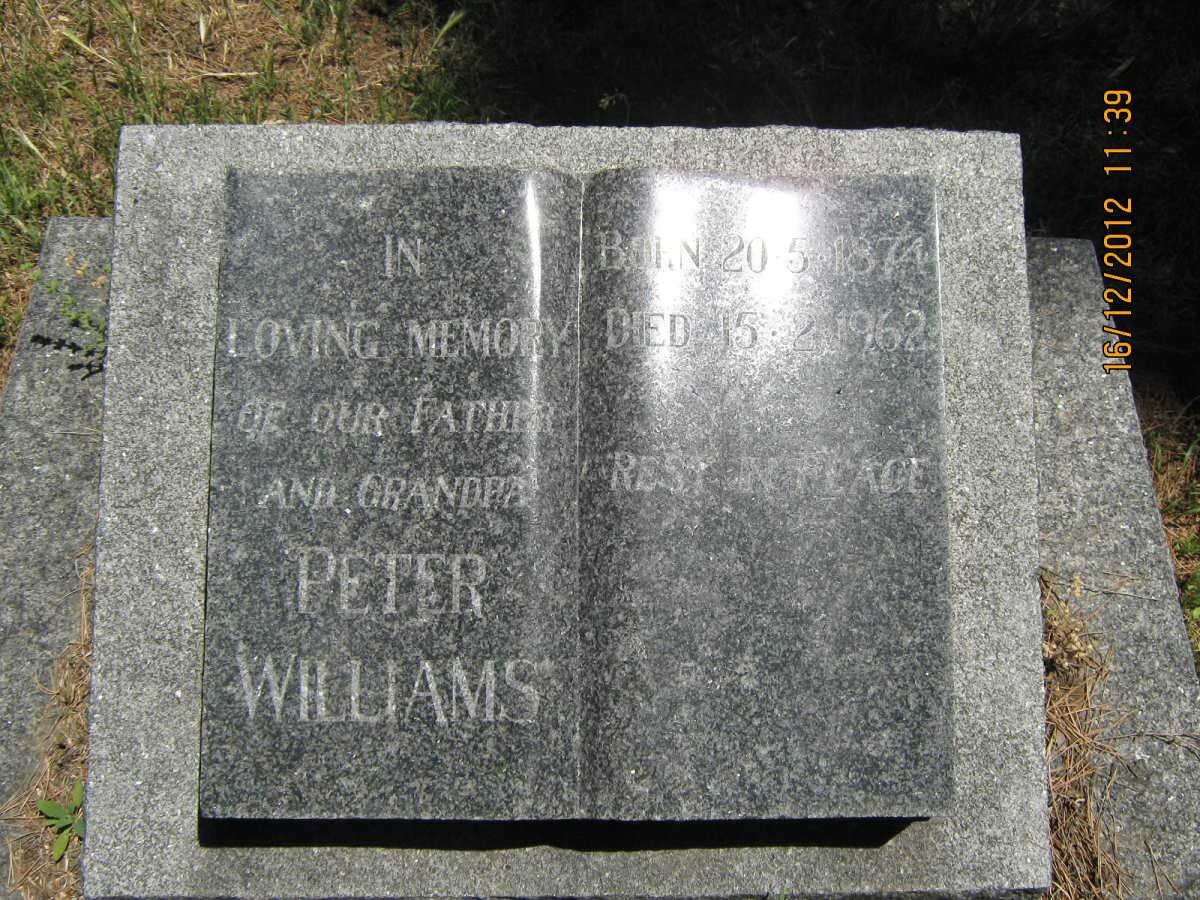 WILLIAMS Peter 1874-1962