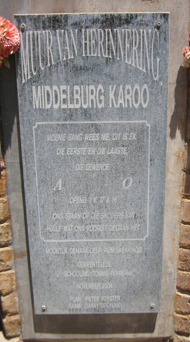 2. Oorsig Muur Van Herinnering