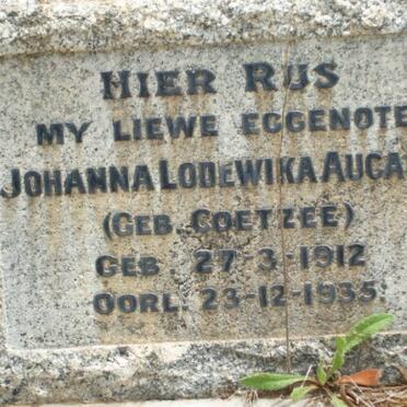 AUCAMP Johanna Lodewika nee COETZEE 1912-1935
