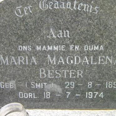 BESTER Maria Magdalena nee SMIT 1899-1974