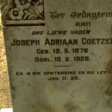 COETZEE Joseph Adriaan 1878-1926