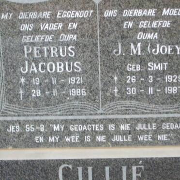 CILLIé  Petrus Jacobus 1921-1986 &amp; J.M. SMIT 1925-1987
