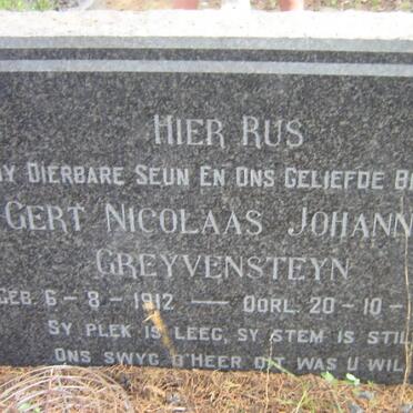GREYVENSTEYN Gert Nicolaas Johannes 1912-1960