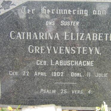 GREYVENSTEYN Catharina Elizabeth nee LABUSCHAGNE 1902-1971