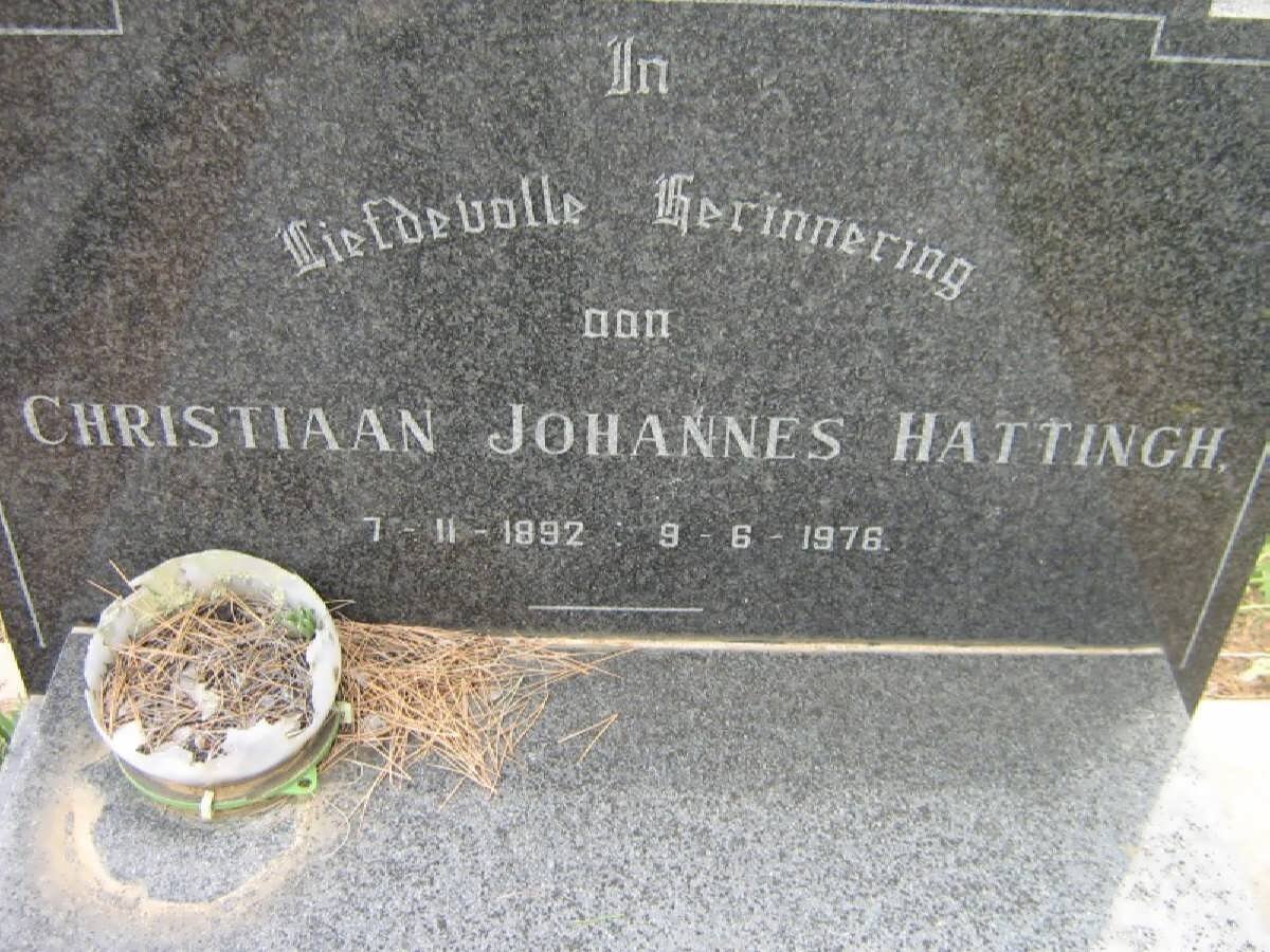 HATTINGH Christiaan Johannes 1892-1976