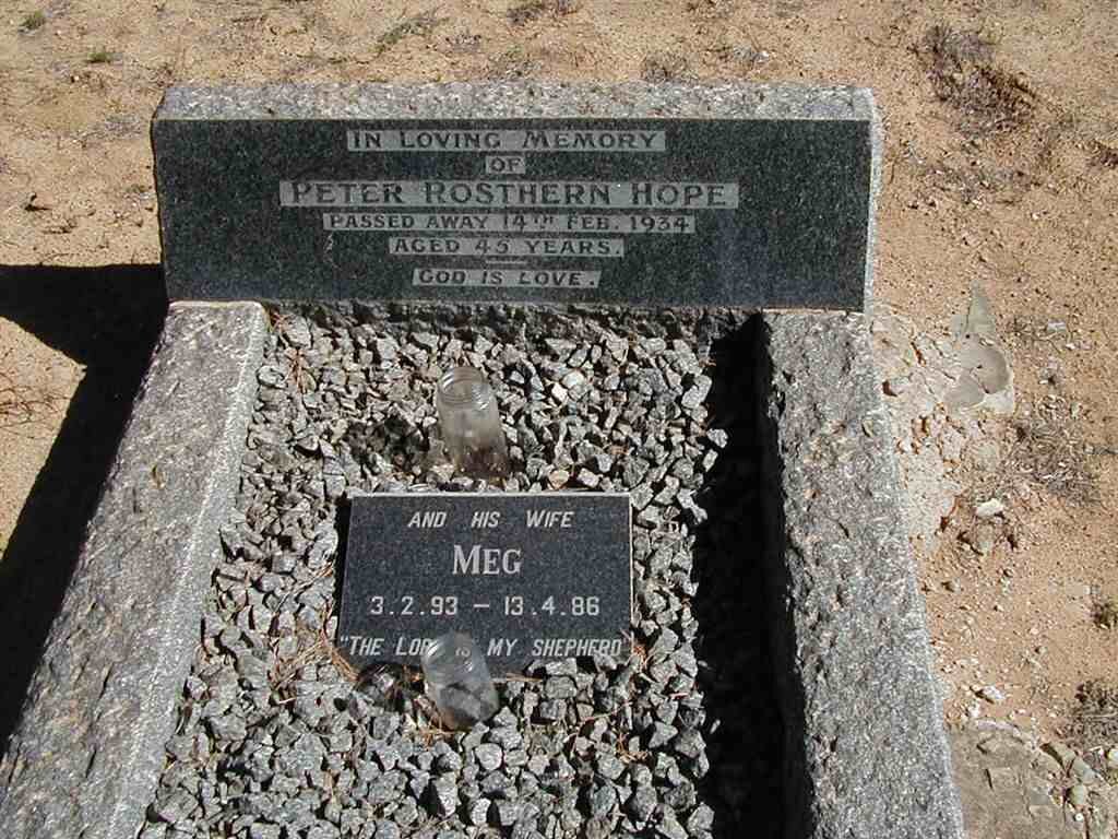 HOPE Peter Rostheren -1934 &amp; Meg 1893-1986