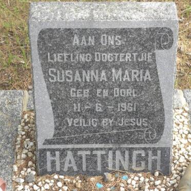 HATTINGH Susanna Maria 1961-1961