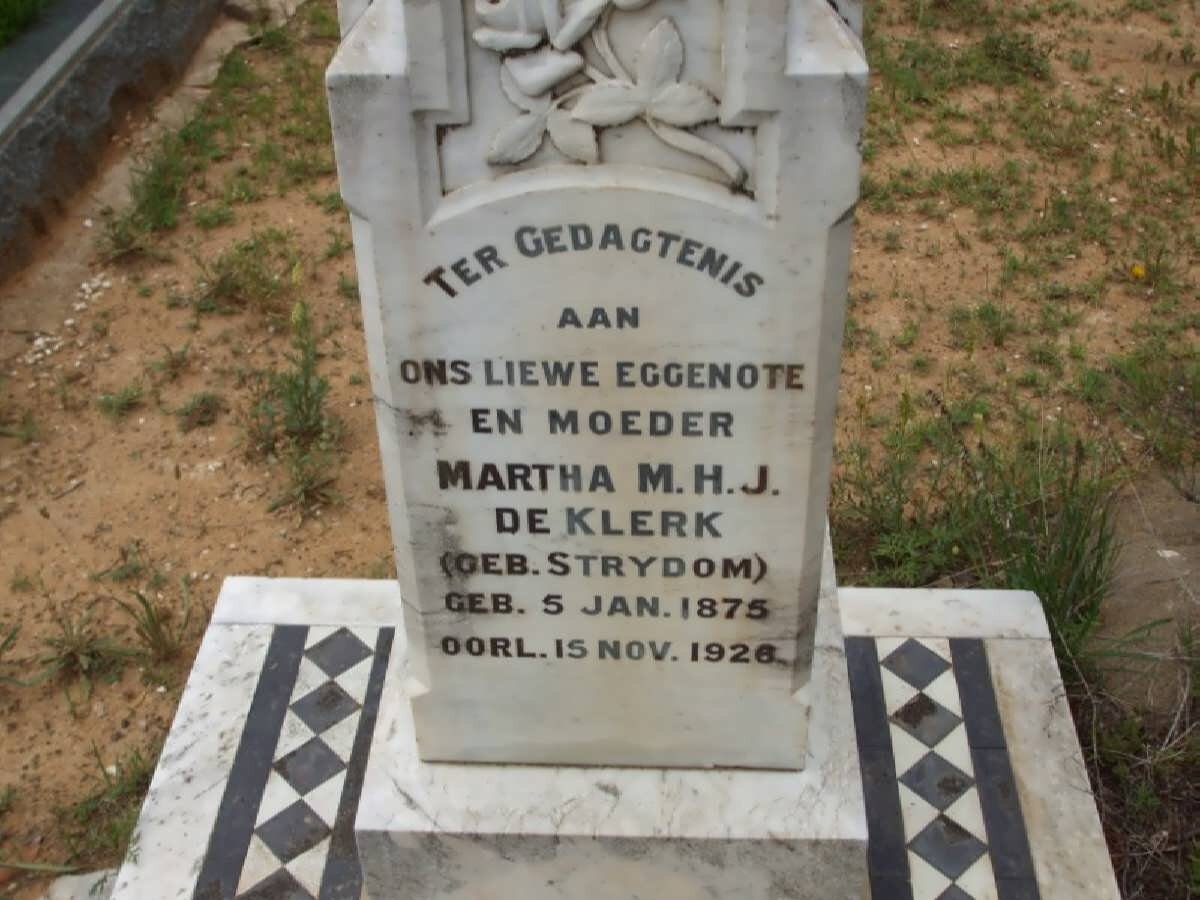 KLERK Martha M.H.J., de  nee STRYDOM 1875-1926