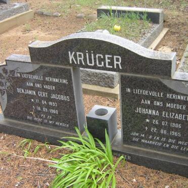 KRüGER Benjamin Gert Jacobus 1893-1960 &amp; Johanna Elizabeth 1906-1965