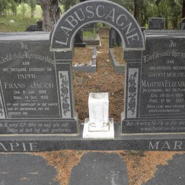 LABUSCHAGNE Frans Jacob 1909-1956 &amp; Martha Elizabeth voorheen KLEYNHANS DU PLESSIS 1904-1997