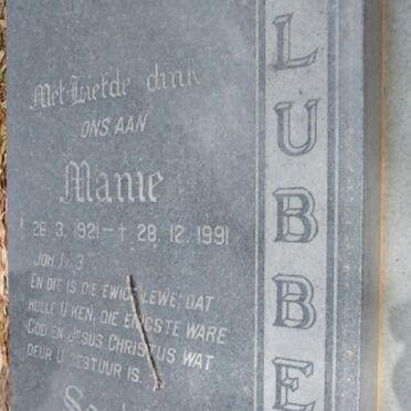 LUBBE Manie 1921-1991 &amp; Sophie 1925-