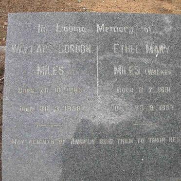MILES Wallace Gordon 1885-1958 &amp; Ethel Mary WALKER 1891-1957