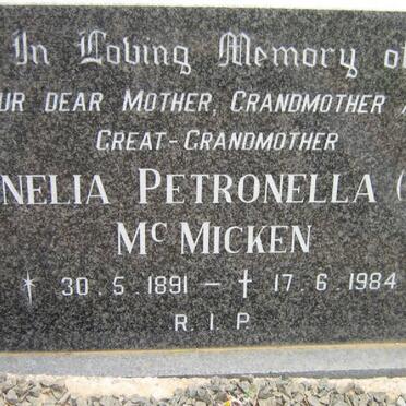 MICKEN Cornelia Petronella.mc nee NELL 1891-1984