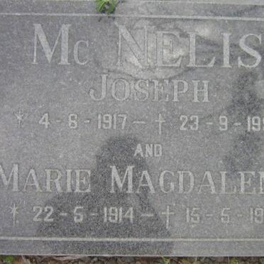 McNELIS Joseph 1917-1992 &amp; Marie Magdalene 1914-1992