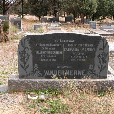 MERWE Willem P., van der 1869-1953 &amp; Catharina F. GEYER 1879-1963