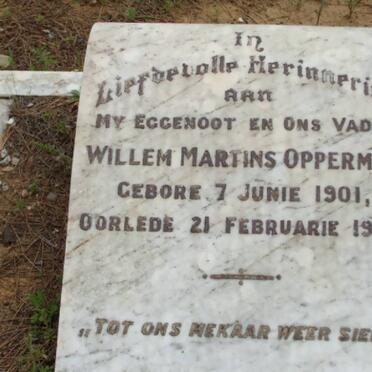 OPPERMAN Willem Martins 1901-1940