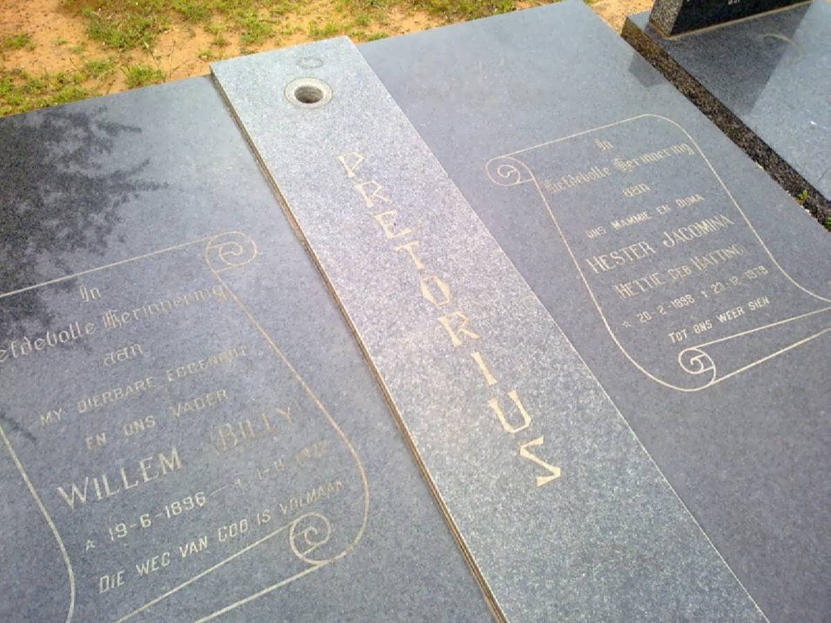 PRETORIUS Willem 1896-1972 &amp; Hester Jacomina HATTING 1898-1979