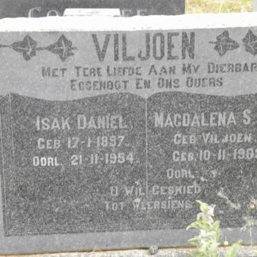 VILJOEN Isak Daniel 1897-1954 &amp; Magdalena S.A. VILJOEN 1903-