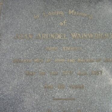 WAINWRIGHT Joan Arundel nee STANLEY -1957