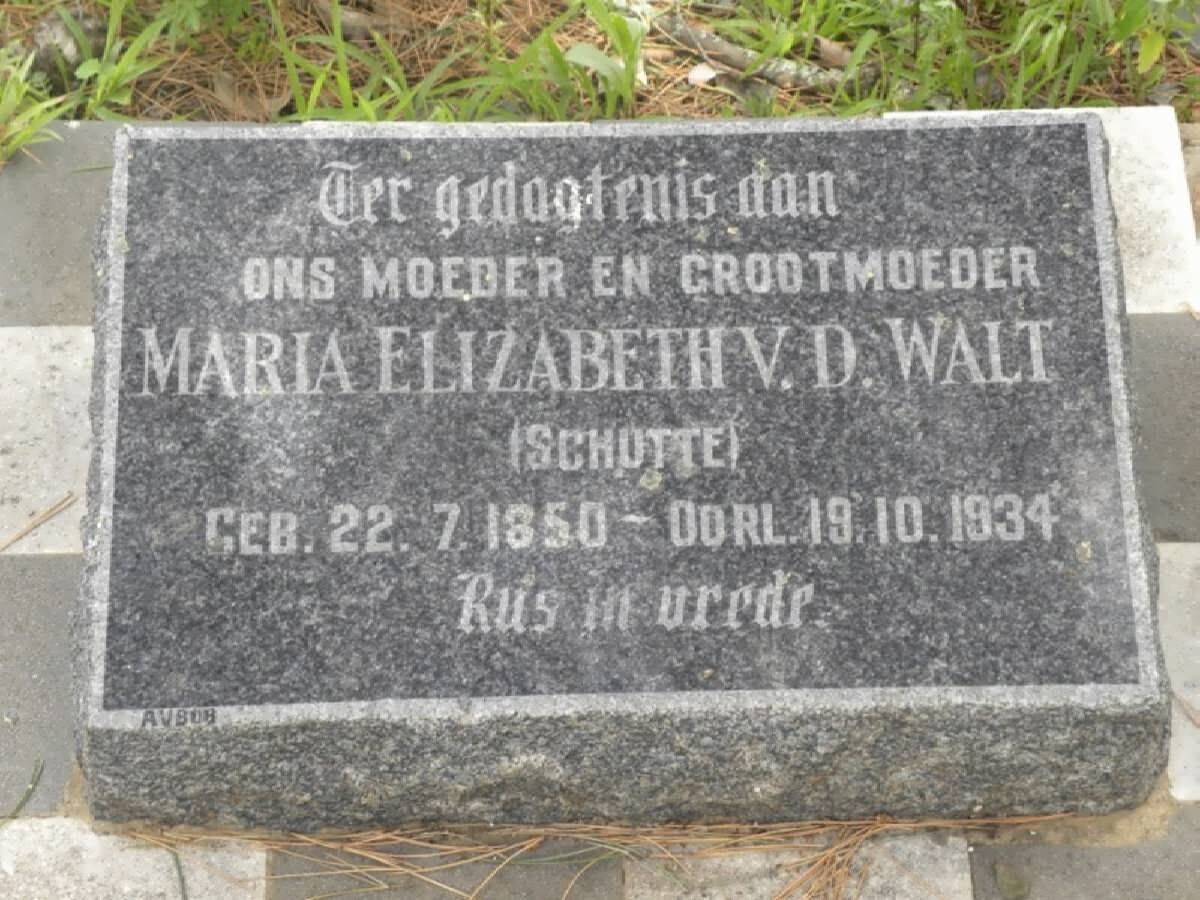 WALT Maria Elizabeth, v.d. nee SCHUTTE 1850-1934