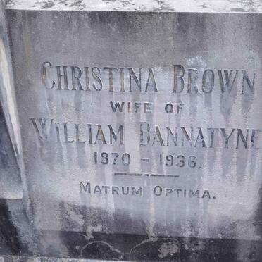 BANNATYNE Christina nee BROWN 1870-1936
