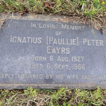 EAYRS Ignatius Peter 1927-1966