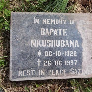 NKUSHUBANA Bapate 1922-1997