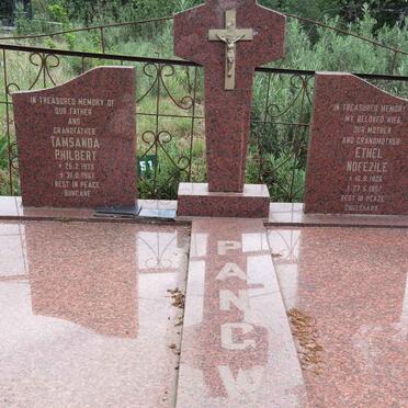 PANGWA Tamsanda Philbert 1925-1997 &amp; Ethel Nofezile 1926-1957