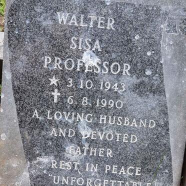 PROFESSOR Walter Sisa 1943-1990