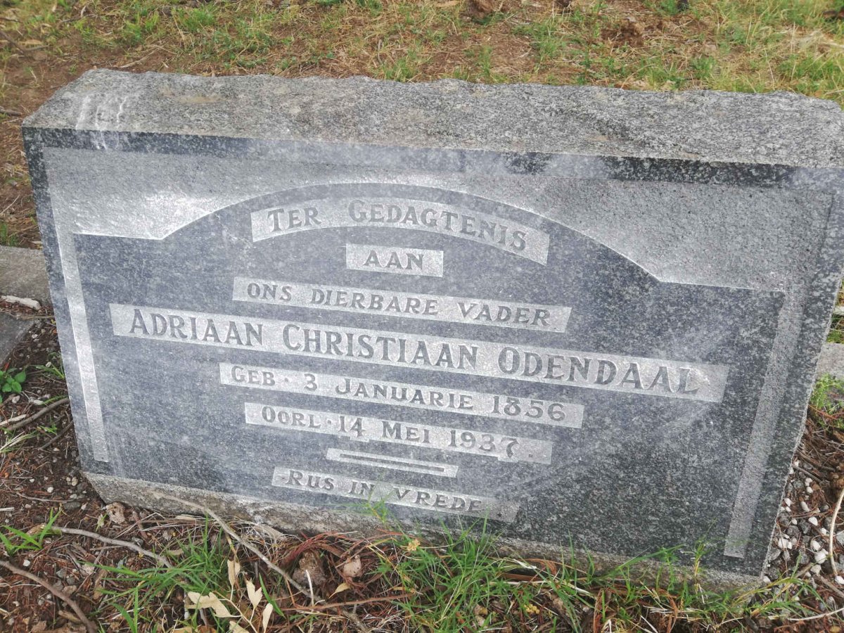 ODENDAAL Adriaan Christiaan 1856-1937