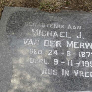 MERWE Michael J., van der 1872-1956