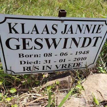GESWINDT Klaas Jannie 1948-2010
