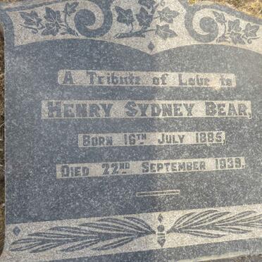 BEAR Henry Sydney 1885-1939