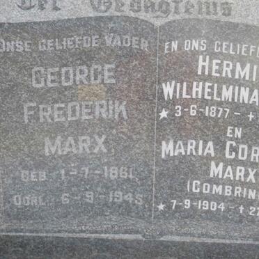 MARX George Frederik 1861-1945 &amp; Hermina Wilhelmina 1877-1962