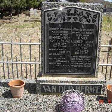 MERWE Hendrik Schalk, van der 1872-1948 &amp; Hester Christina Jacoba ERLANK 1875-1939