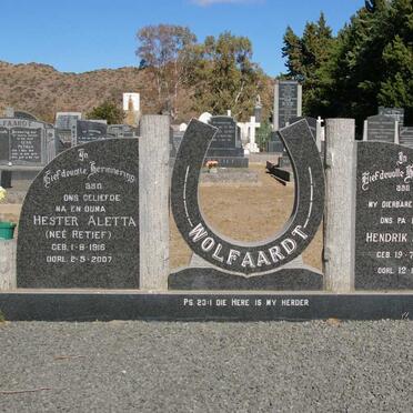 WOLFAARDT Hendrik Rudolph 1919-1992 &amp; Hester Aletta RETIEF 1916-2007