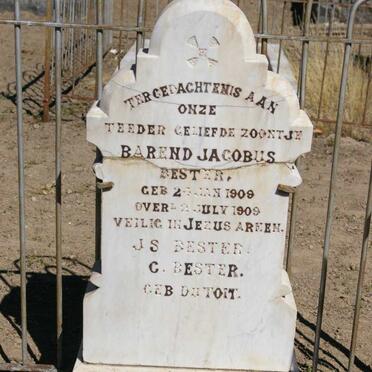 BESTER Barend Jacobus 1909-1909