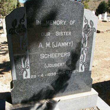 SCHEEPERS A.M. nee JOUBERT 1899-1971