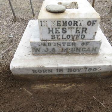 DUNCAN Hester 1908-1909