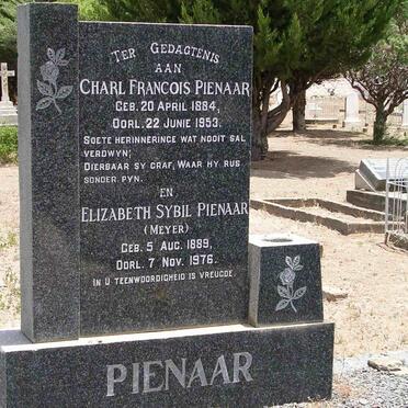PIENAAR Charl Francois 1884-1953 &amp; Elizabeth Sybil MEYER 1889-1976
