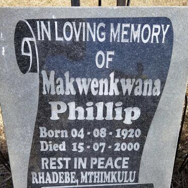 MAKUBALO Makwenkwana Philip 1920-2000