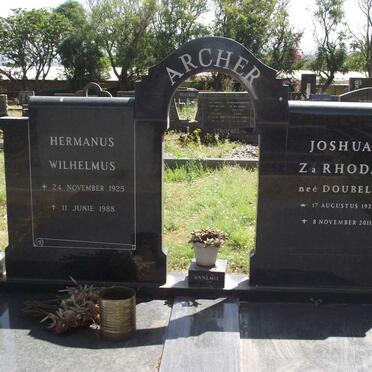 ARCHER Hermanus Wilhelmus 1925-1988 &amp; Joshua ZaRhoda DOUBELL 1921-2011