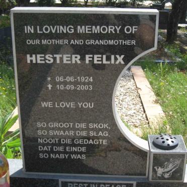 FELIX Hester 1924-2003