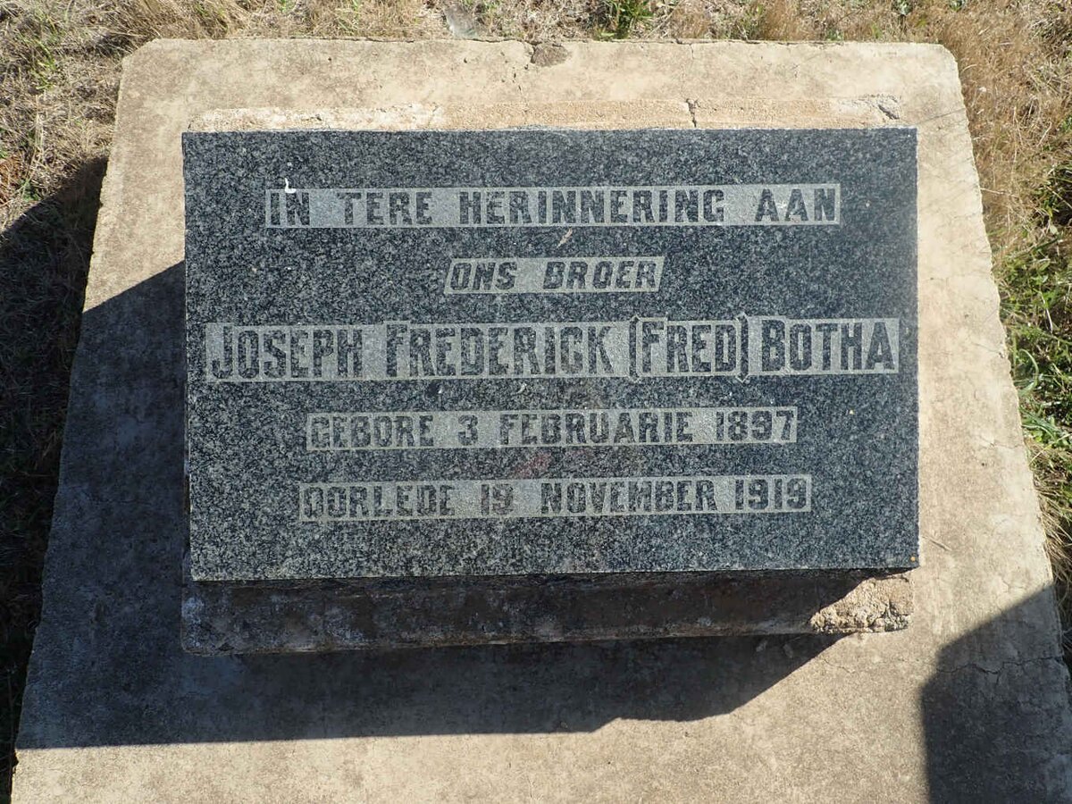 BOTHA Joseph Frederick 1897-1919