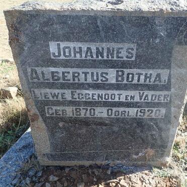 BOTHA Johannes Albertus 1870-1920
