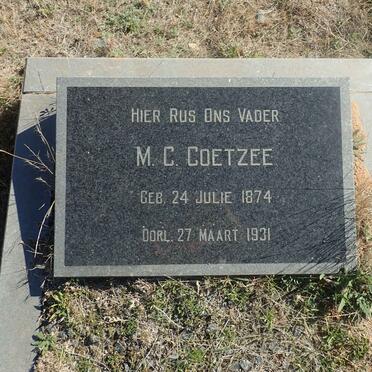 COETZEE M.C. 1874-1931