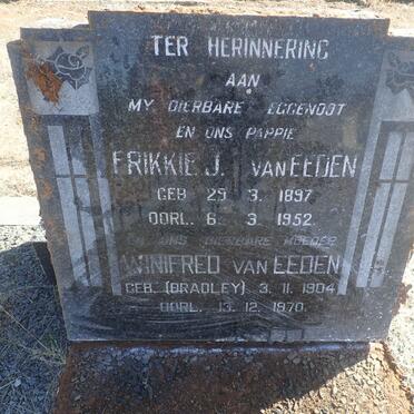 EEDEN Frikkie J., van 1897-1952 &amp; Winifred BRADLEY 1904-1970
