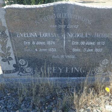 GREYLING Nicholas Jacobus 1875-1953 &amp; Evelina Louisa 1874-1935