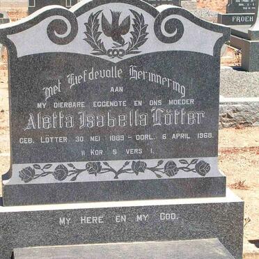 LÖTTER Aletta Isabella nee LÖTTER 1889-1968